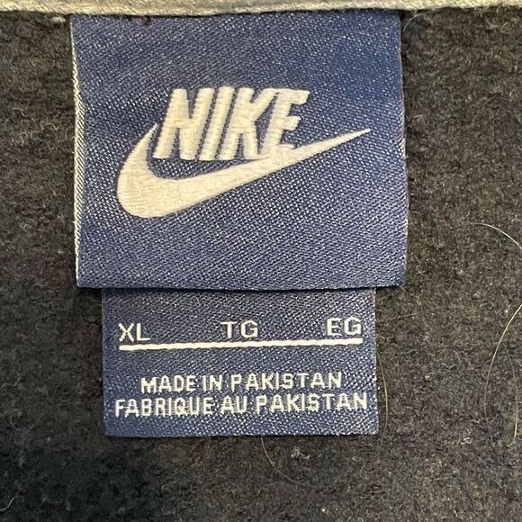 Vintage Nike Full Zip Hoodie Sweatshirt Black White Knit Logo Long Sleeve XL - Picture 7 of 10